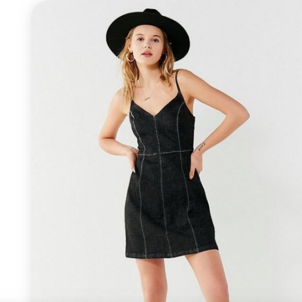 NWT Urban Outfitters Contrast Stitch Denim Dress